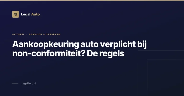 Aankoopkeuring auto verplicht bij non-conformiteit De regels