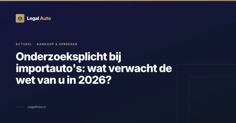 Onderzoeksplicht auto bij importauto: rechten en (2026)