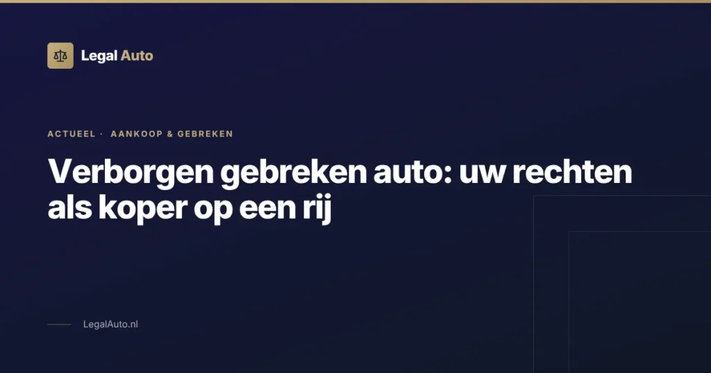 Verborgen gebreken auto uw rechten als koper op een rij