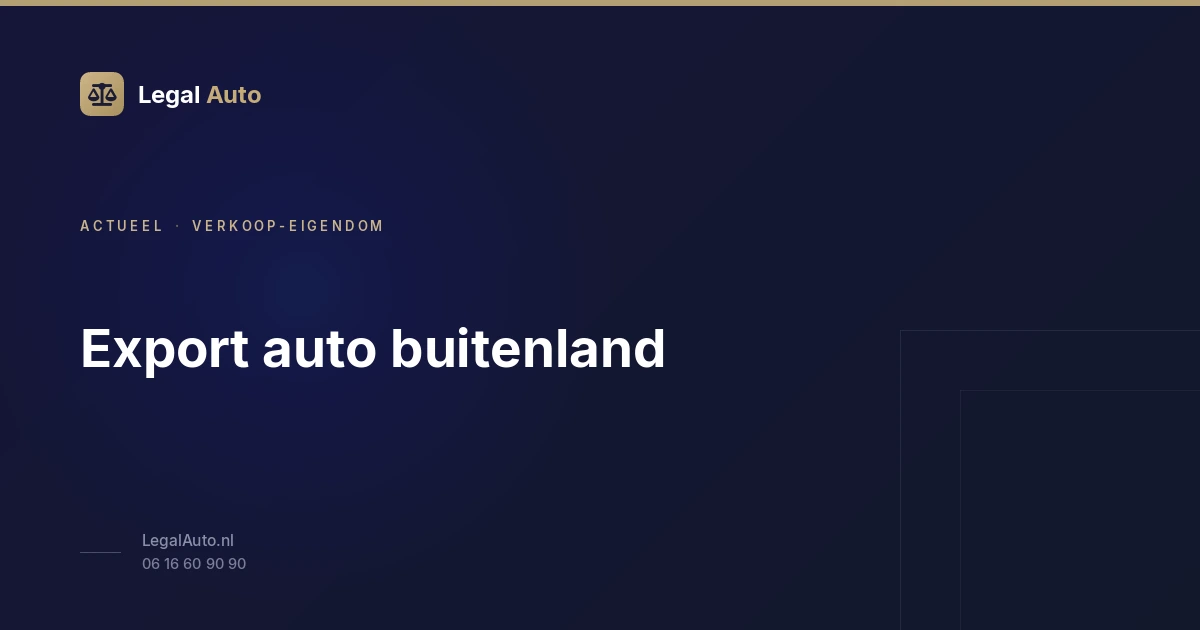 Export auto buitenland