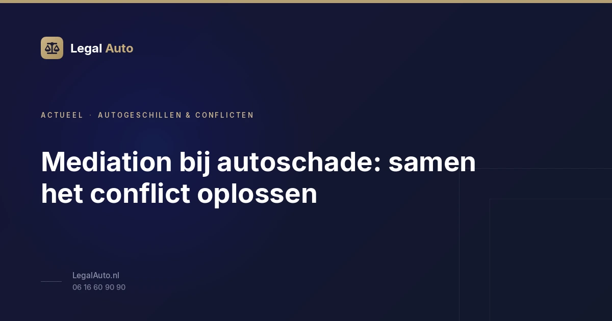Mediation bij autoschade: samen het conflict oplossen