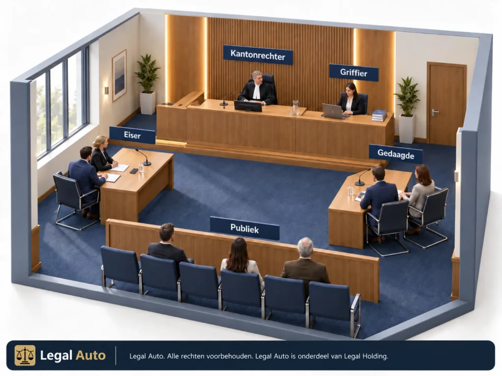 Plattegrond rechtszaal kantonrechter: wie zit waar tijdens een zitting bij de rechtbank